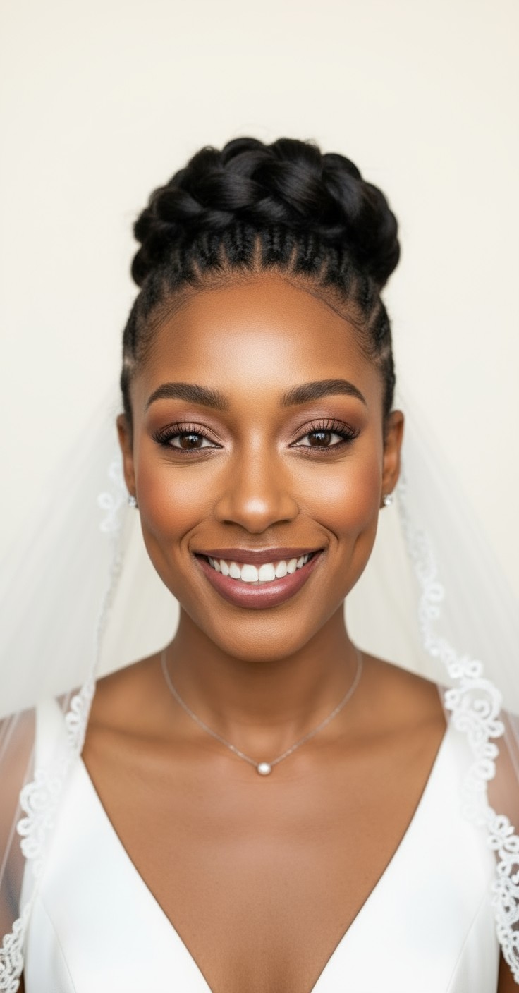 After Updo Wedding Hair With Veil